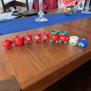 Lot of Swedish wooden candle holders